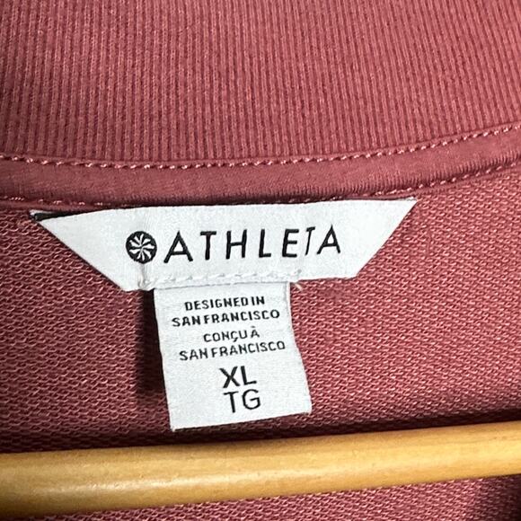 ATHLETA Retroterry Sleeveless Midi Sweatshirt Dress Rosewood Pink Sz XL {LL21} - Picture 5 of 7